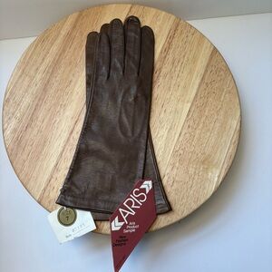 Aris Vintage Women’s Brown Leather Mid-Arm Gloves NWT
